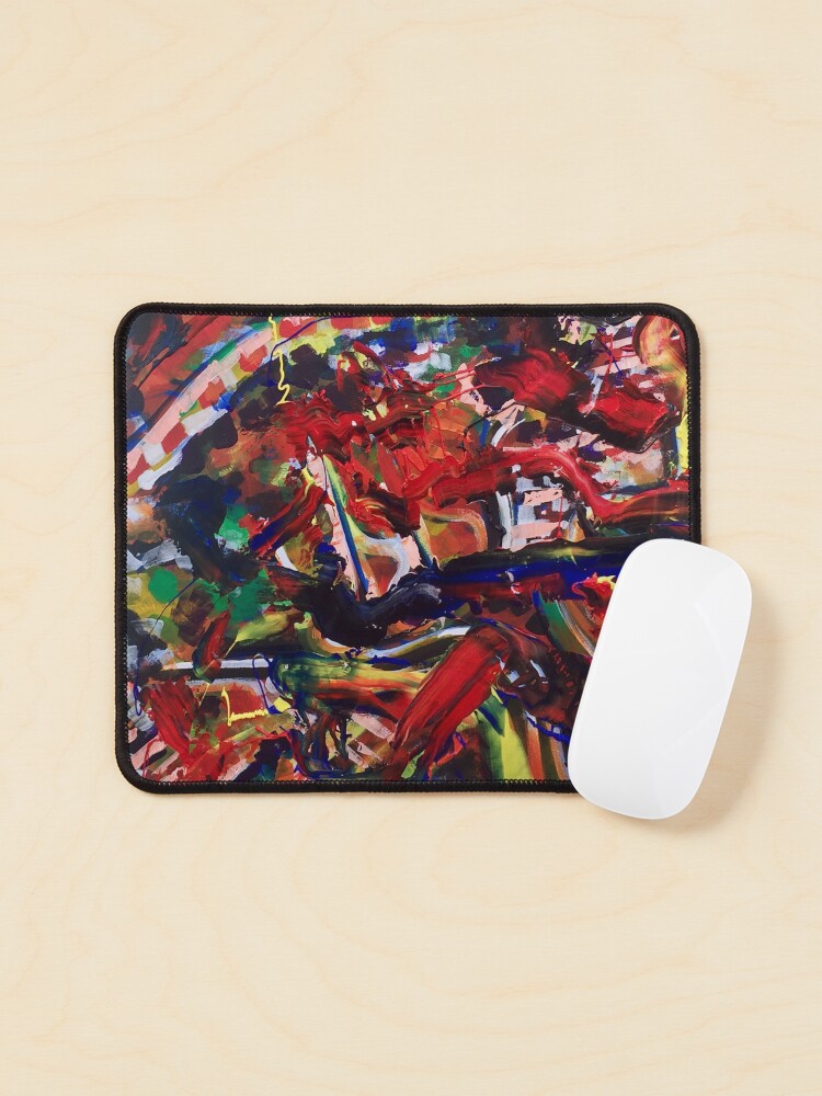 Thumbnail 1 of 5, Mouse Pad, Red Abstract Art , Aesthetic Abstract , Red Pattern , Red Abstract Pattern designed and sold by BeTheVibe.