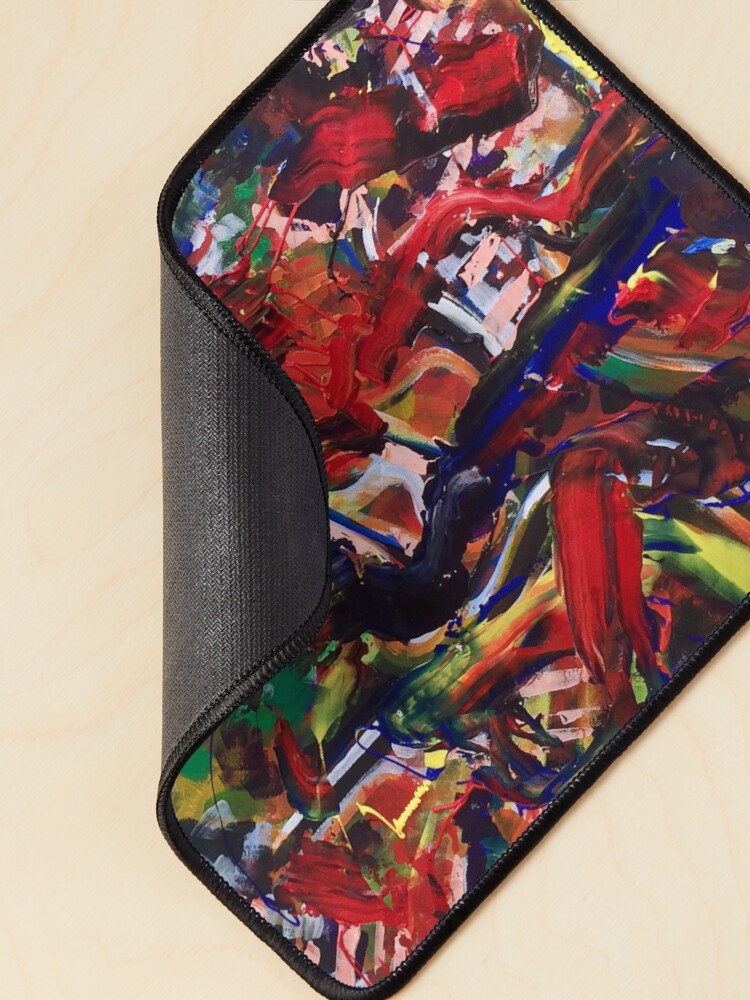 Thumbnail 2 of 5, Mouse Pad, Red Abstract Art , Aesthetic Abstract , Red Pattern , Red Abstract Pattern designed and sold by BeTheVibe.