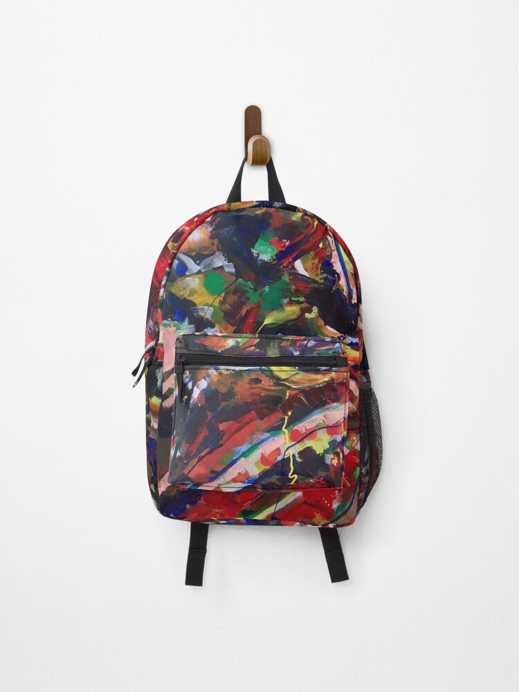 Thumbnail 1 of 3, Backpack, Red Abstract Art , Aesthetic Abstract , Red Pattern , Red Abstract Pattern designed and sold by BeTheVibe.