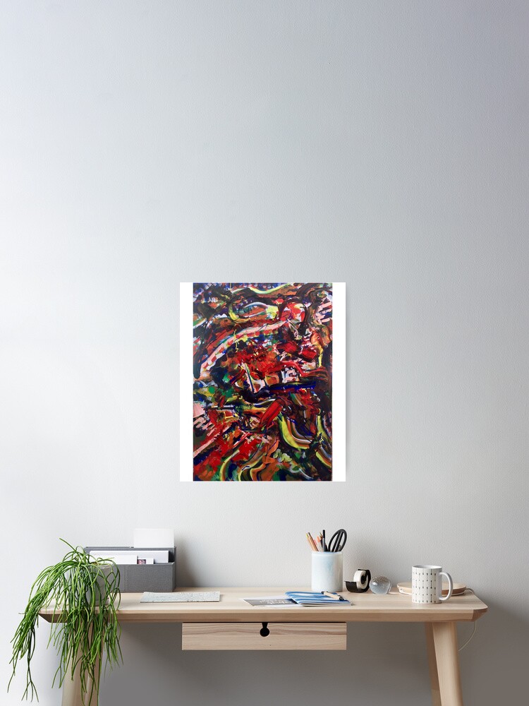 Thumbnail 2 of 3, Poster, Red Abstract Art , Aesthetic Abstract , Red Pattern , Red Abstract Pattern designed and sold by BeTheVibe.