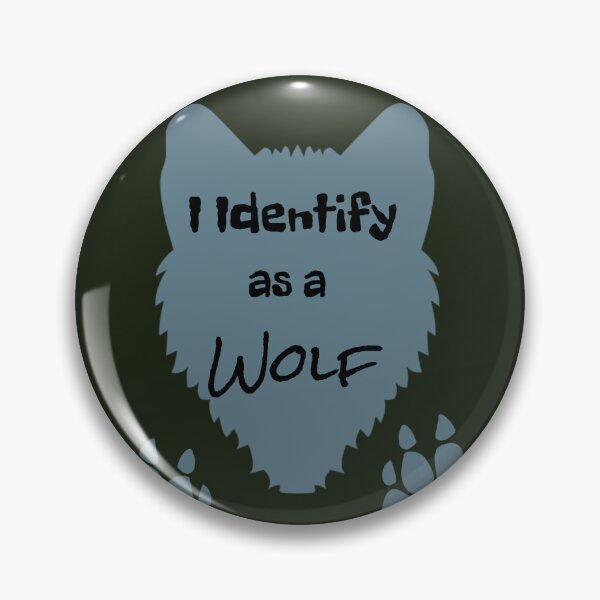 Item preview, I Identify As A Wolf--Animal Alter Graphic (Forest Vibes and Grey) designed and sold by GladBlackLamb.