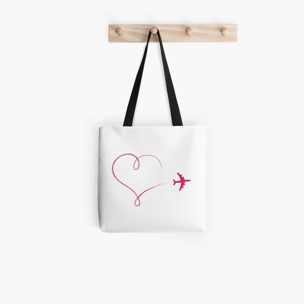 Heart shaped icon in air, made by plane Tote Bag for Sale by pixxart