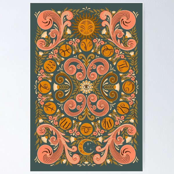 Item preview, Zodiac Wheel Rosemaling designed and sold by idahay.