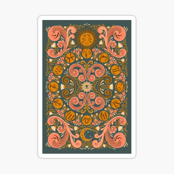 Item preview, Zodiac Wheel Rosemaling designed and sold by idahay.