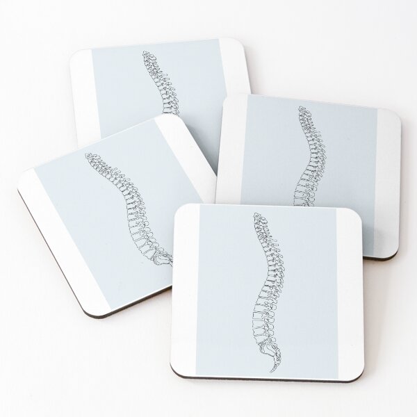 Item preview, Spine Vertebral Column Line Art, Minimalist Side View Spine Skeleton Anatomy Medical artwork designed and sold by KatarinaAndCo.