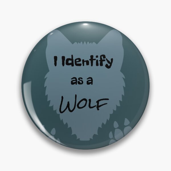 Item preview, I Identify As A Wolf--Animal Alter Graphic (Grey on Forest Greens) designed and sold by GladBlackLamb.
