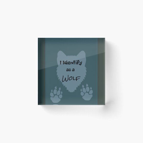 Item preview, I Identify As A Wolf--Animal Alter Graphic (Grey on Forest Greens) designed and sold by GladBlackLamb.