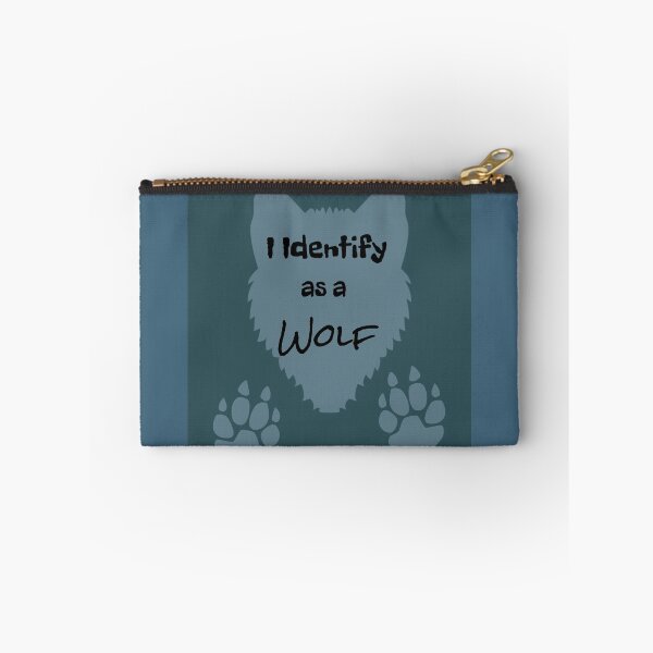 Item preview, I Identify As A Wolf--Animal Alter Graphic (Grey on Forest Greens) designed and sold by GladBlackLamb.