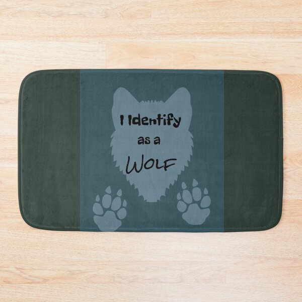 Item preview, I Identify As A Wolf--Animal Alter Graphic (Grey on Forest Greens) designed and sold by GladBlackLamb.