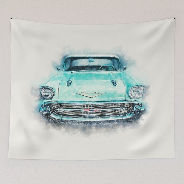 Item preview, 57 Chevy Bel Air American Classic Car Watercolor designed and sold by Andreea Eva Herczegh.