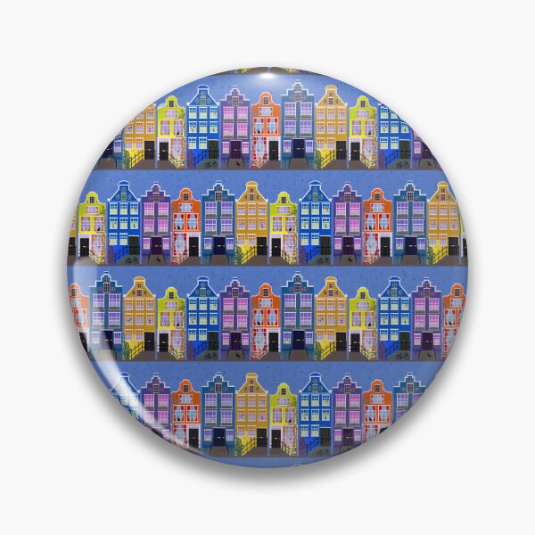 Item preview, Amsterdam Houses - purple designed and sold by Hollyroseart.