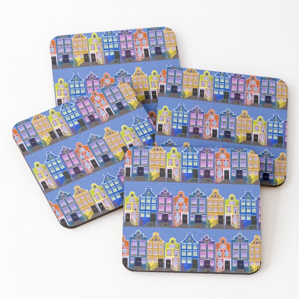 Item preview, Amsterdam Houses - purple designed and sold by Hollyroseart.