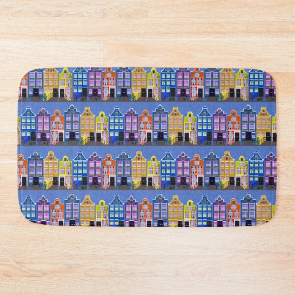 Item preview, Amsterdam Houses - purple designed and sold by Hollyroseart.