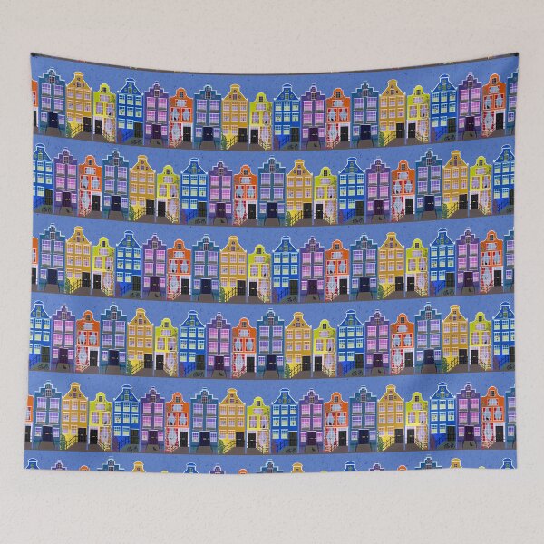 Item preview, Amsterdam Houses - purple designed and sold by Hollyroseart.