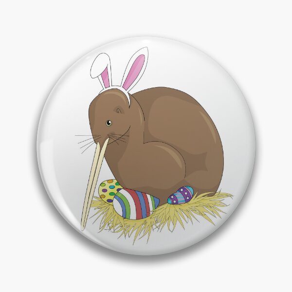 Item preview, NZ Kiwi Easter Bunny with Easter Eggs - Crisp White designed and sold by ZennicDesigns.