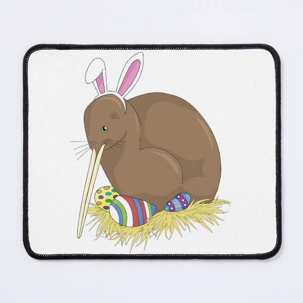 Item preview, NZ Kiwi Easter Bunny with Easter Eggs - Crisp White designed and sold by ZennicDesigns.