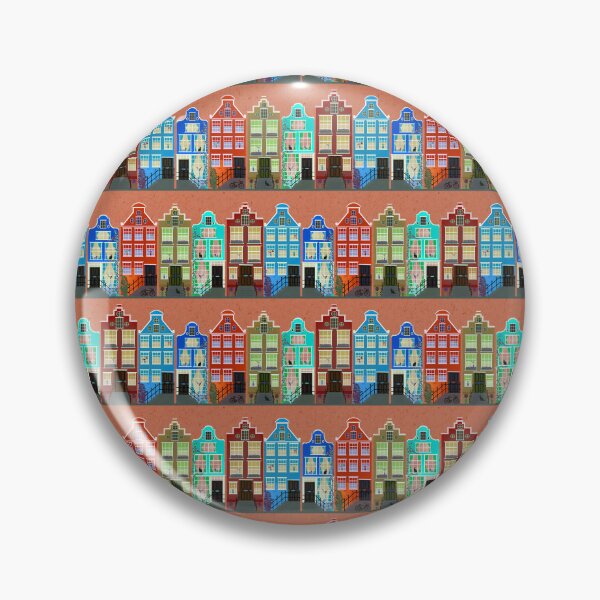 Item preview, Amsterdam Houses - orange designed and sold by Hollyroseart.