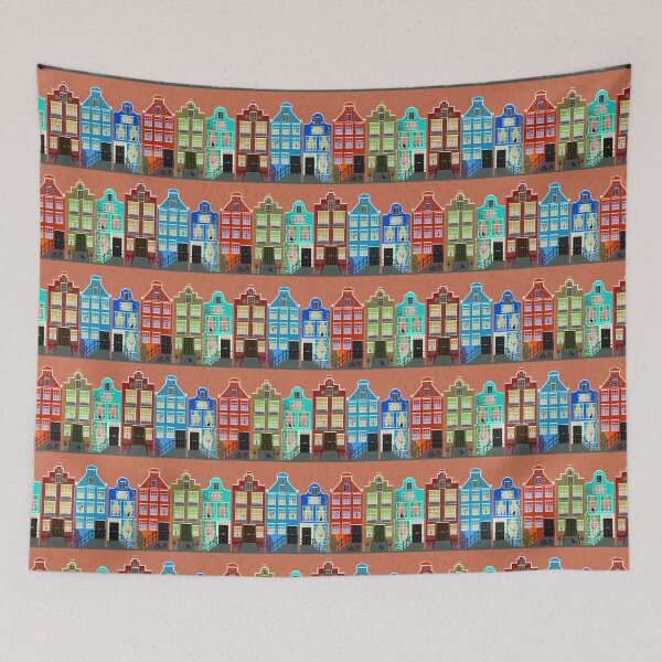Item preview, Amsterdam Houses - orange designed and sold by Hollyroseart.