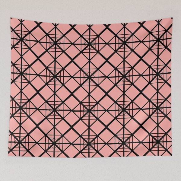 Item preview, Geometric pastel pink and black Pattern designed and sold by DemonicGloom.