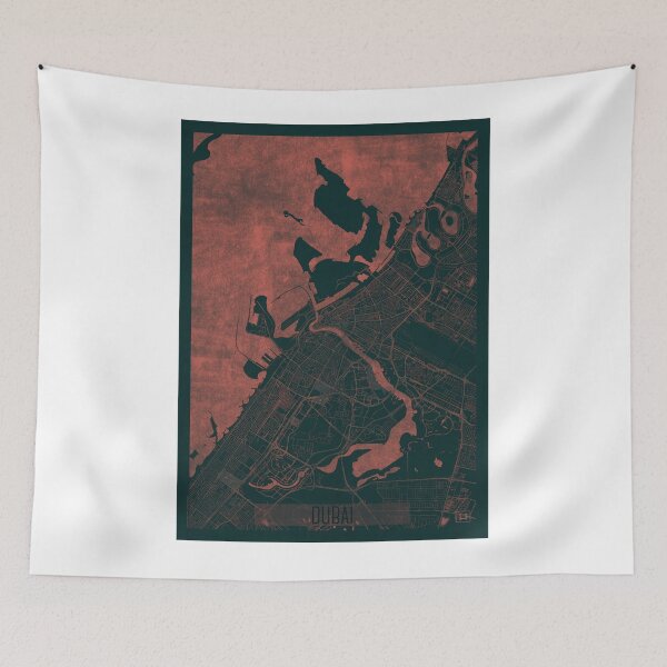 Item preview, Dubai Map Red designed and sold by HubertRoguski.