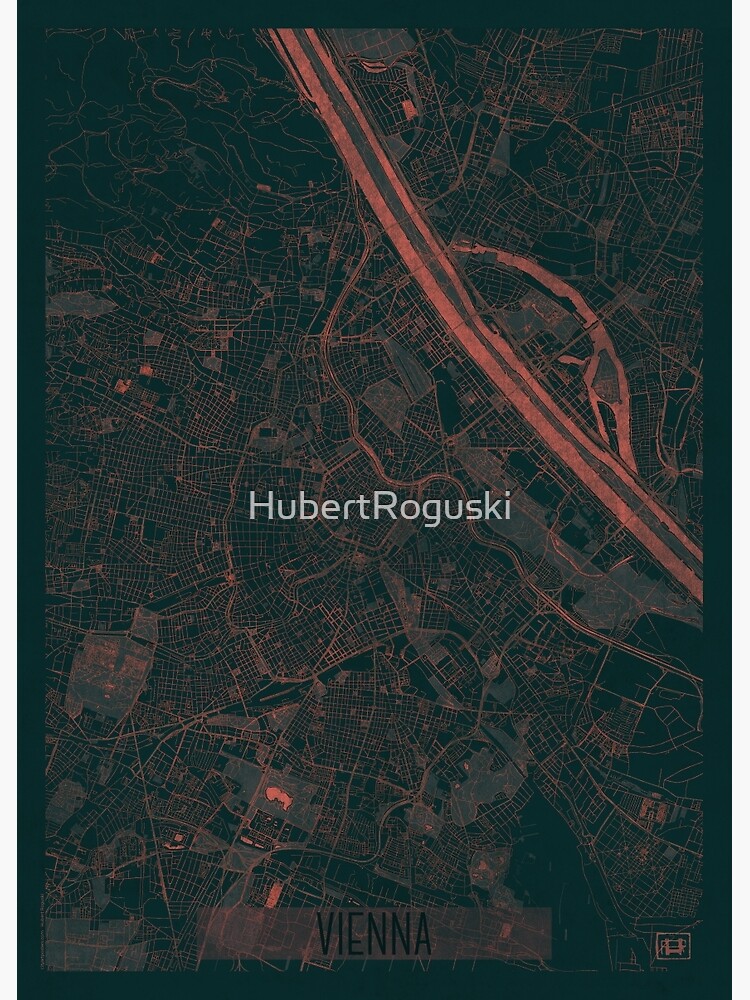 Vienna Map Red by HubertRoguski