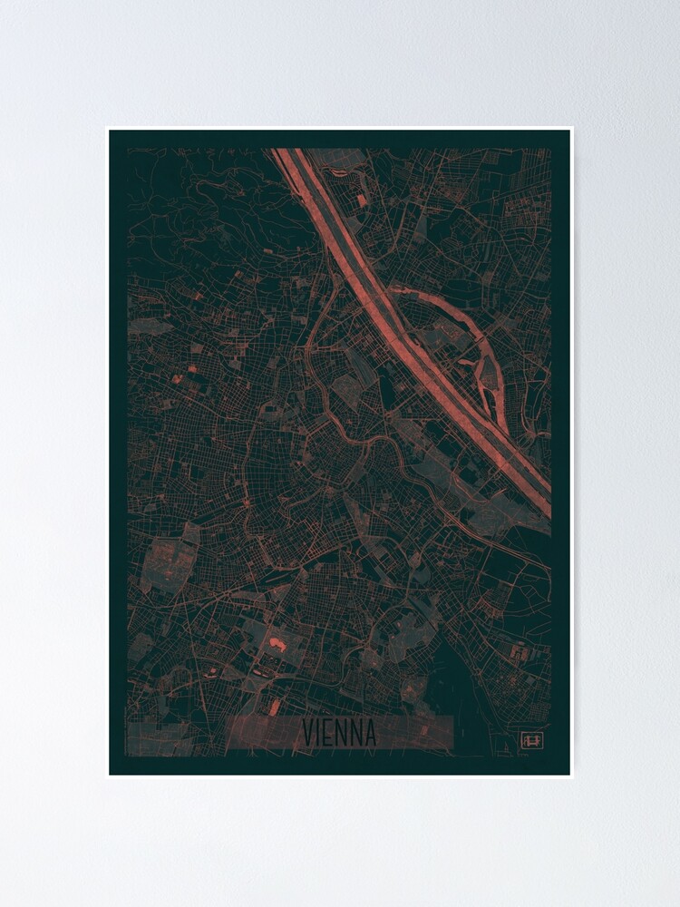 Alternate view of Vienna Map Red Poster