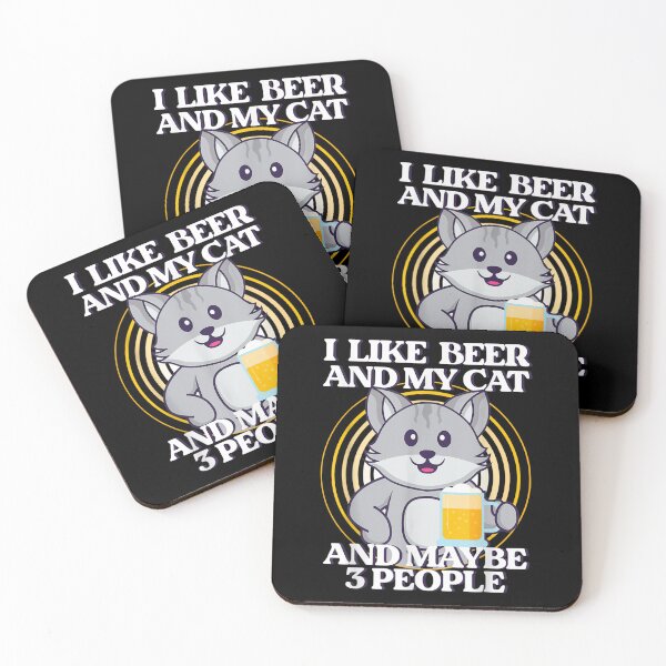 Item preview, I Like Beer And My Cat And Maybe 3 People Cat Beer  designed and sold by bessiey23.
