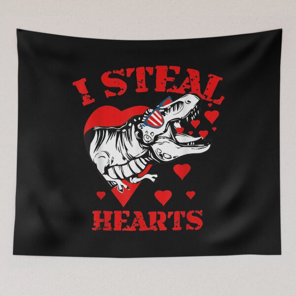 Item preview, Valentines Day Kids Dinosaur T Rex Lover I Steal Hearts  designed and sold by bessiey23.