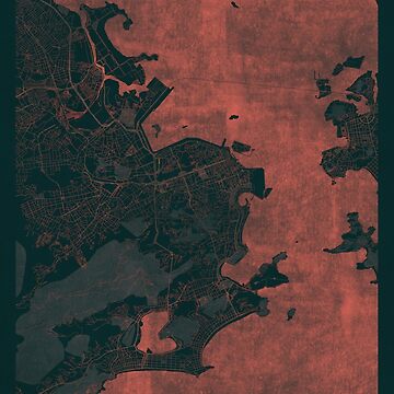 Artwork thumbnail, Rio de Janerio Map Red by HubertRoguski