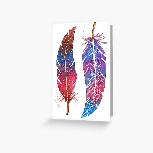 Feathers Two Ways Greeting Card