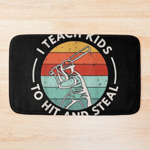 Item preview, I Teach Kids To Hit And Steal Funny Retro Vintage Baseball  designed and sold by cysandy.