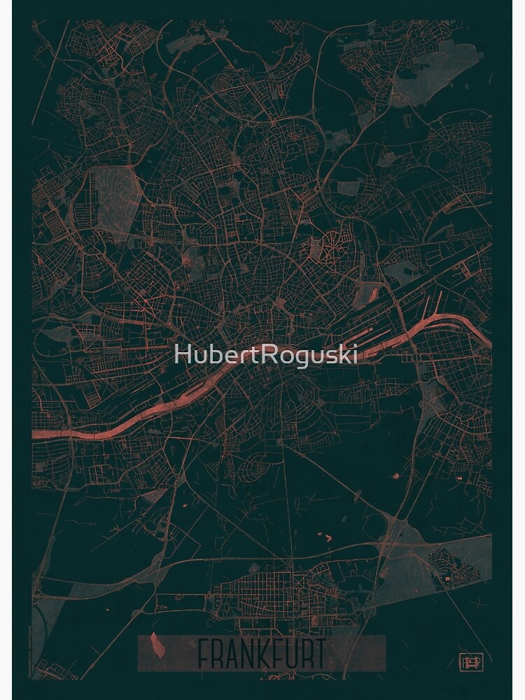 Frankfurt Map Red by HubertRoguski