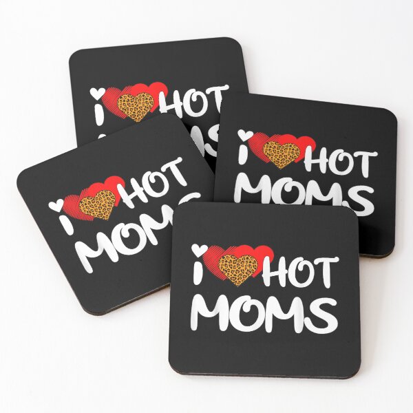 Item preview, I Love Hot Moms Leopard Funny Red Heart Love Moms  designed and sold by jennifera11.
