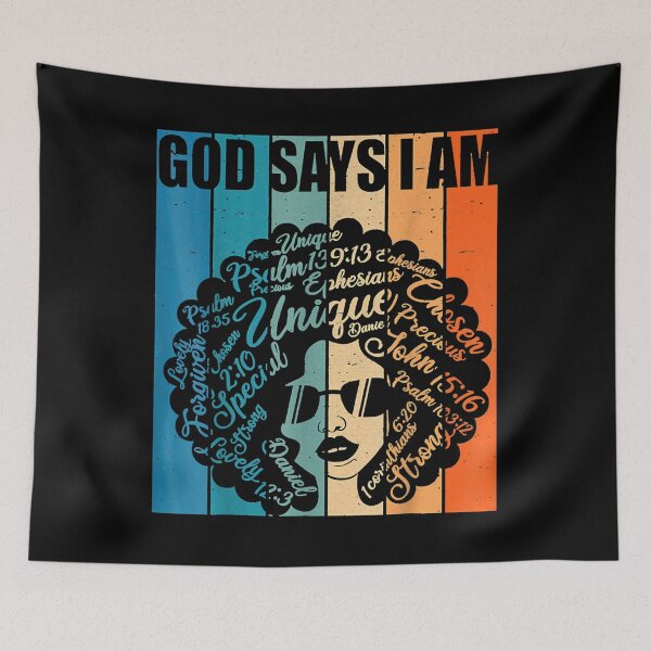 Item preview, Black History Month African American Afro Girl God Say I Am  designed and sold by bessiey23.