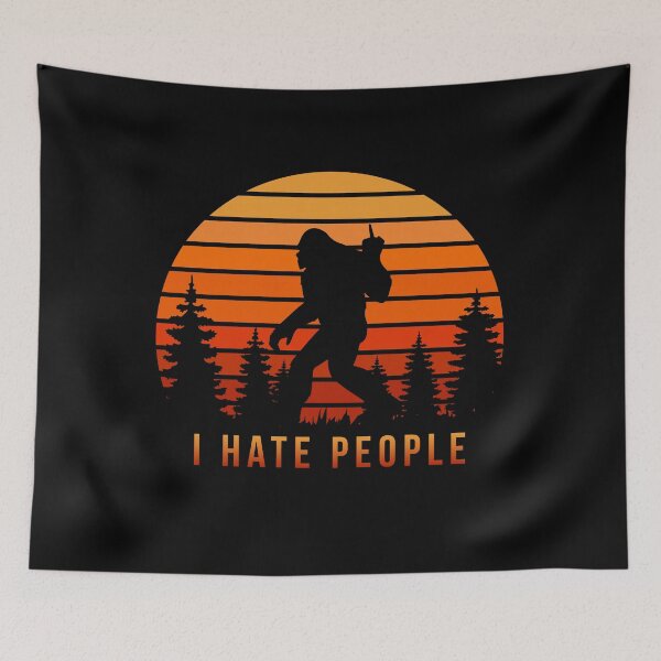Item preview, Bigfoot Hates People Retro Sunset Shirt designed and sold by bitstudio.