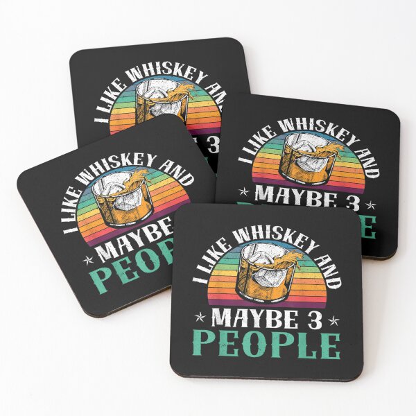 Whiskey Bar Label Square Coasters