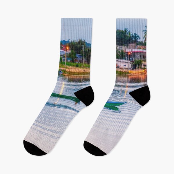 Item preview, Water-taxis at dusk in Guatemala designed and sold by Travelways.