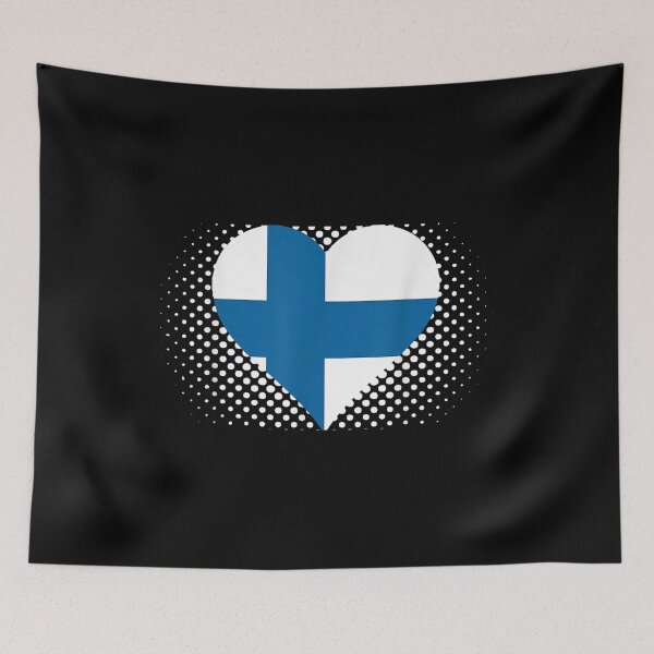 Item preview, Finland Flag Finnish Finns Pride Heart  designed and sold by jennifera11.