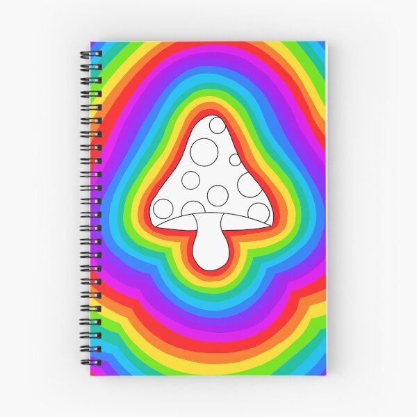 Item preview, Indie Rainbow Mushroom Spiral Notebook  designed and sold by elle-dee-art.
