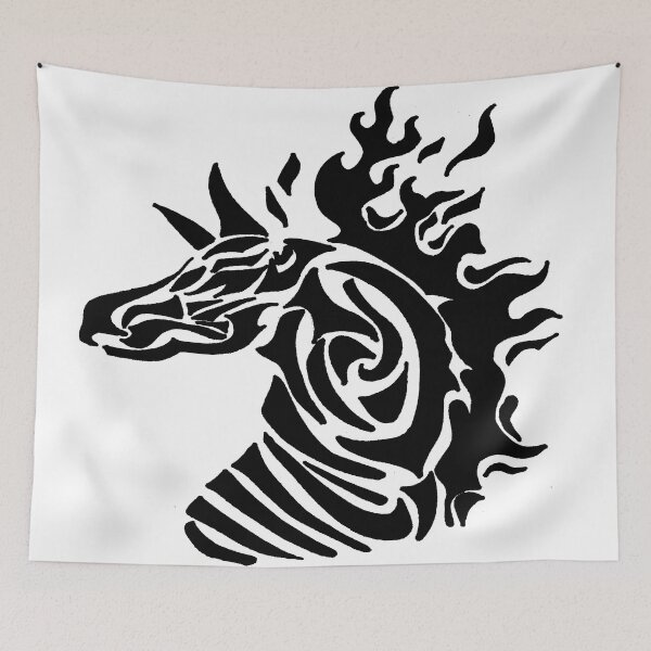 Item preview, Tribal horse head flames designed and sold by Crochetamommy.