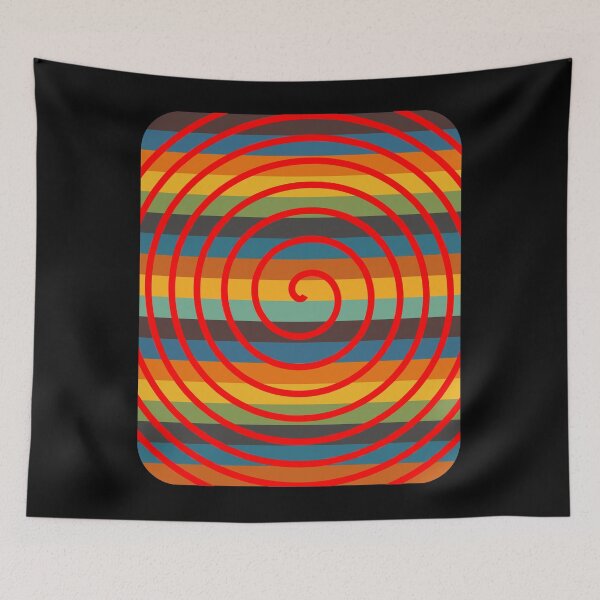 Item preview, Psychedelic Red Spiral Retro Stripe Background designed and sold by artfulnotebook.