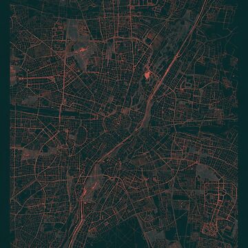 Artwork thumbnail, Munich Map Red by HubertRoguski