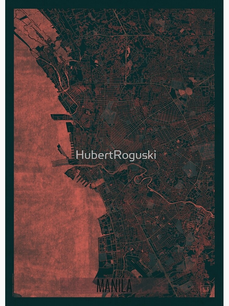 Manila Map Red by HubertRoguski