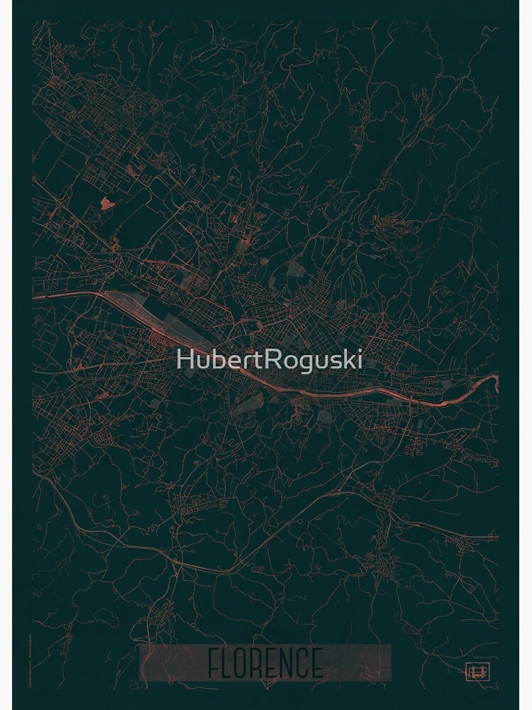 Florence Map Red by HubertRoguski