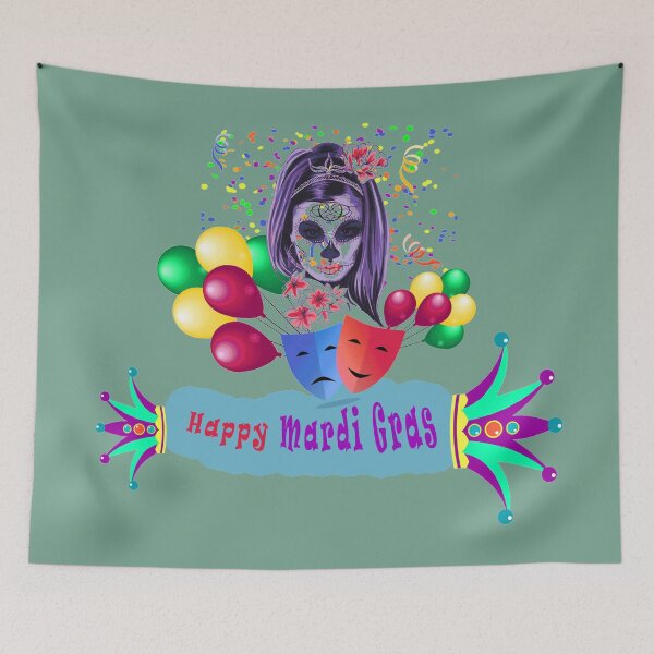 Item preview, Happy Mardi Gras, Annual Carnival, with masks and fireworks. designed and sold by ZEGO-Pixel.