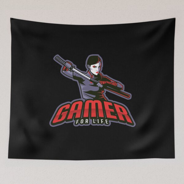 Item preview, Gamer for Life with Female Ninja Assassin designed and sold by PRIVARSHU.