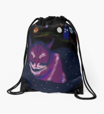 even cats dream of space Drawstring Bag