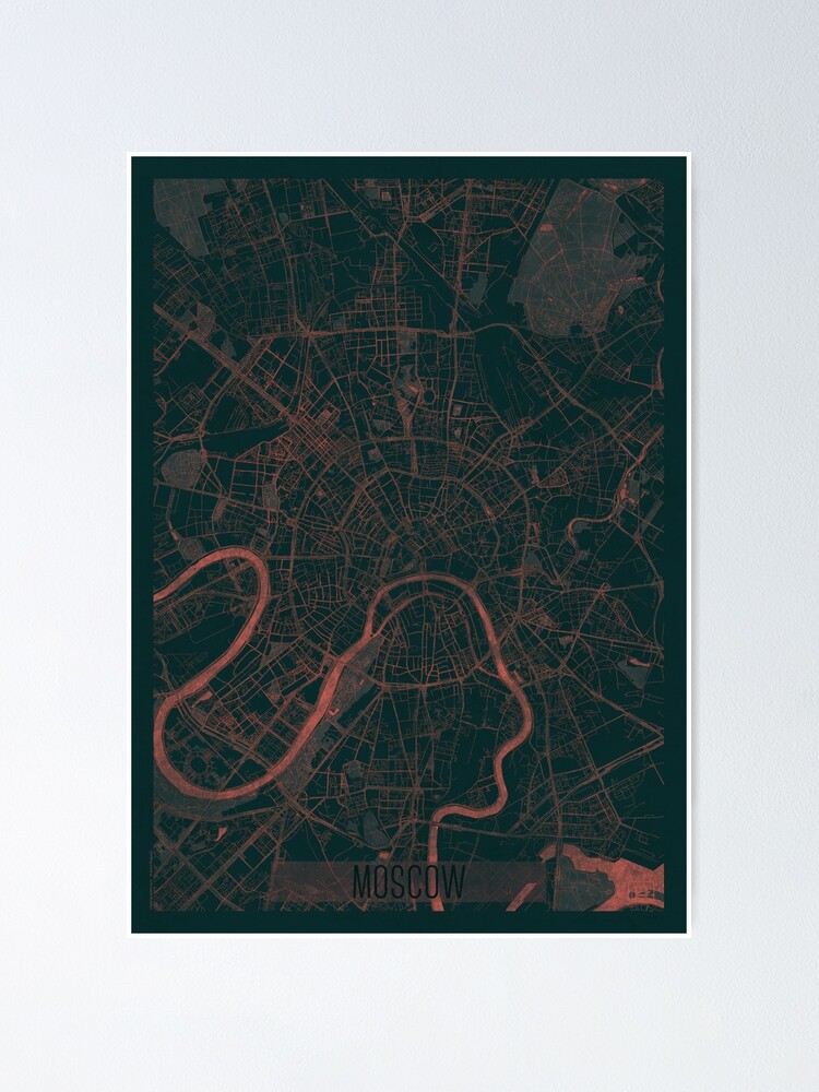 Alternate view of Moscow Map Red Poster