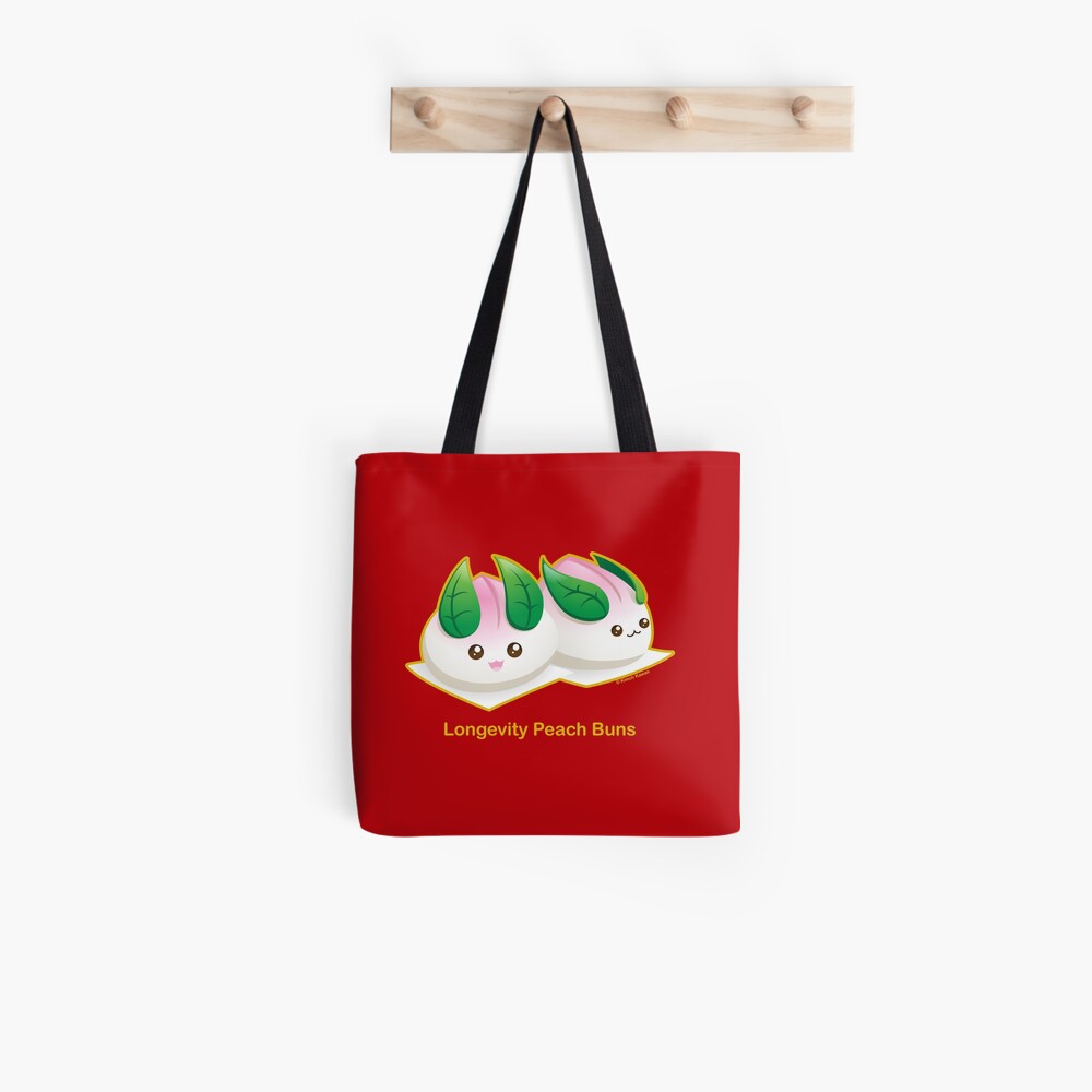 Punny Buns: Peach Bunny Buns Tote Bag