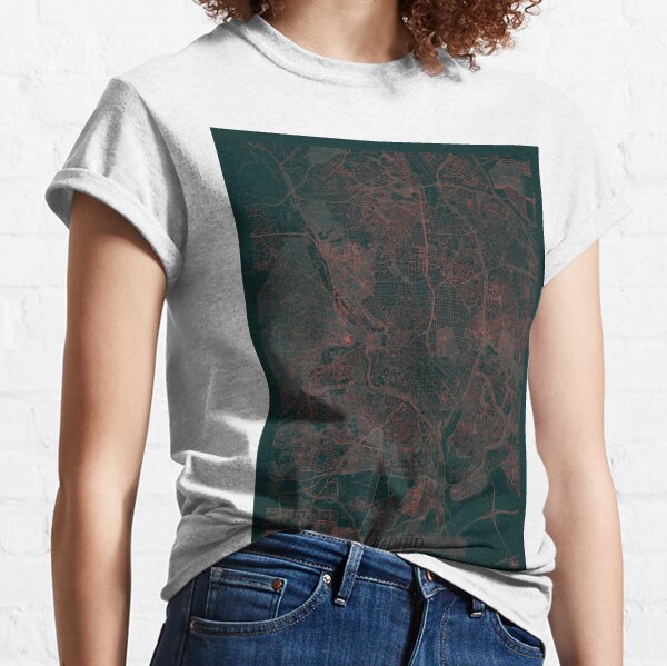 Madrid Map Red Classic T-Shirt